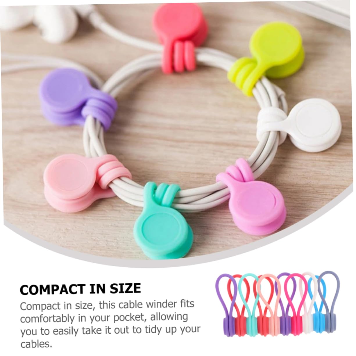 NUOBESTY 3 Ensembles Enrouleur De Câble De Données Support De Câble Cravate Liens De Cordon Corde Attaches De Câble De Fixation Attaches Magnétiques Aimant Couleur Aléatoire Pièces * 3