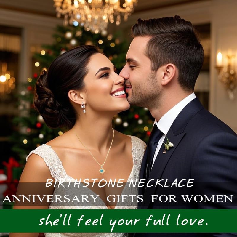 HeartMelody Infinity Necklaces for Women Gold 14K 18K White Gold Plated Dainty Heart Birthstone Pendant, Everyday Necklace Jewelry Anniversary Christmas Birthday Gifts for Wife Mom - Image 5