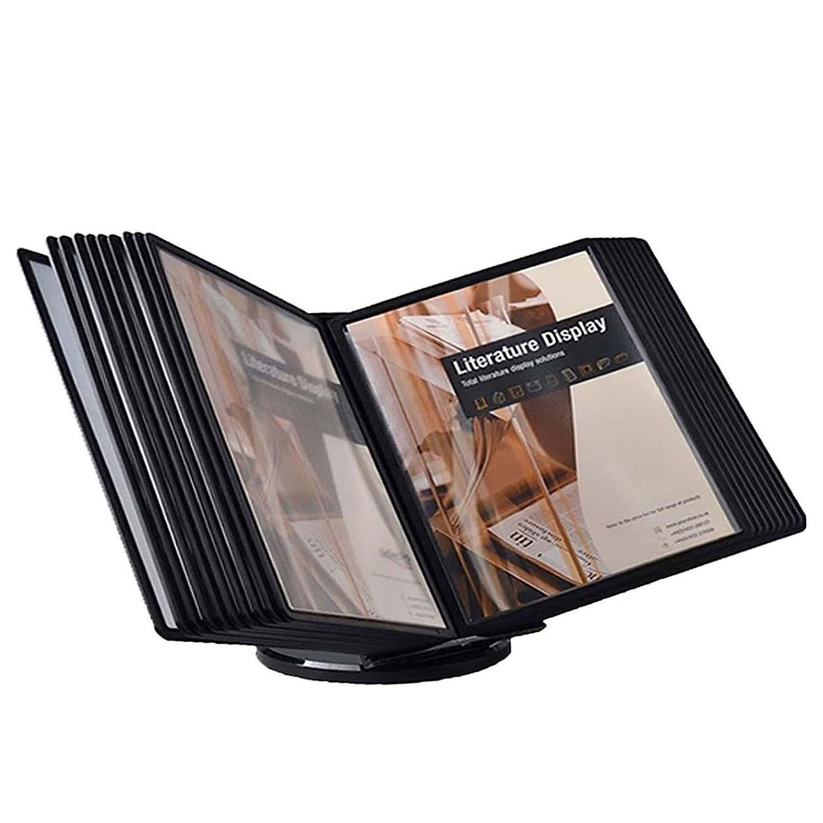 Organizzatore rotante da scrivania con 20 tasche per display, montabile a parete, per documenti A4