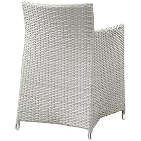 Modway Junction Wicker Rattan Outdoor Patio Two Dining Arm Chairs with Cushions in Gray White 61bcnh+YEoL. SS280