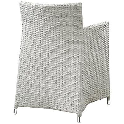 Modway Junction Wicker Rattan Outdoor Patio Two Dining Arm Chairs with Cushions in Gray White 61bcnh+YEoL. SS400