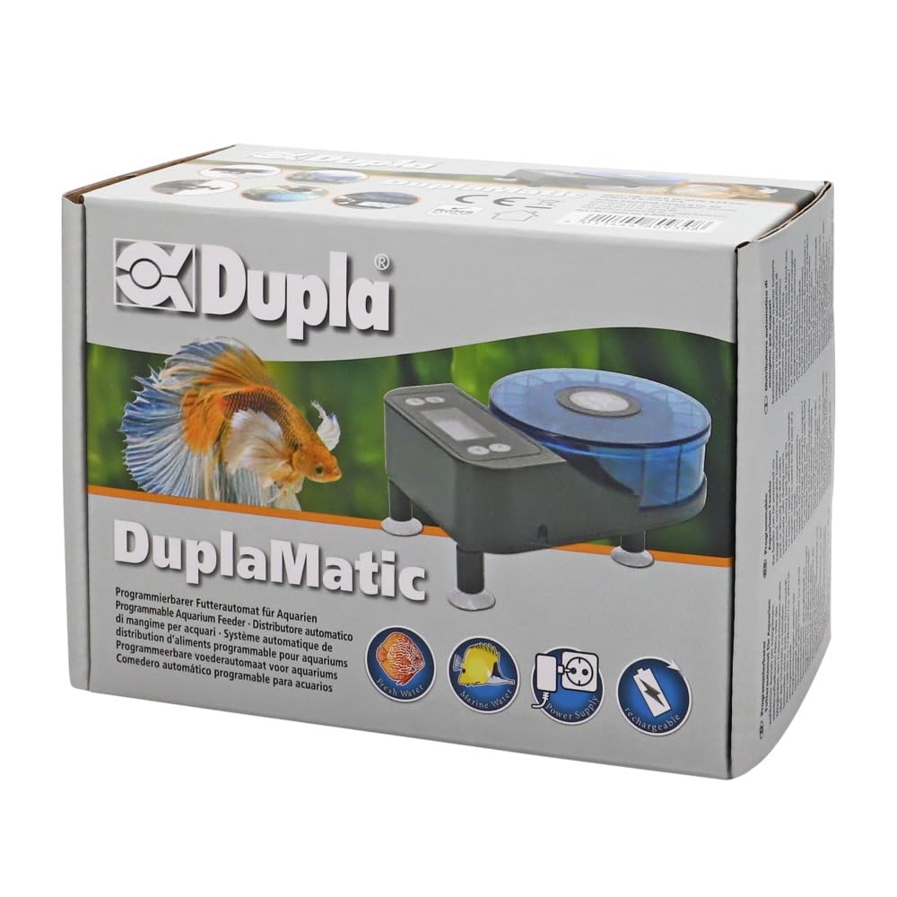 Dupla DuplaMatic I programowalny automat do karmy dla akwariów I dozownik karmy dla ryb do 6 karm dziennie I pojemność 60 ml I dozownik pokarmu do akwarium