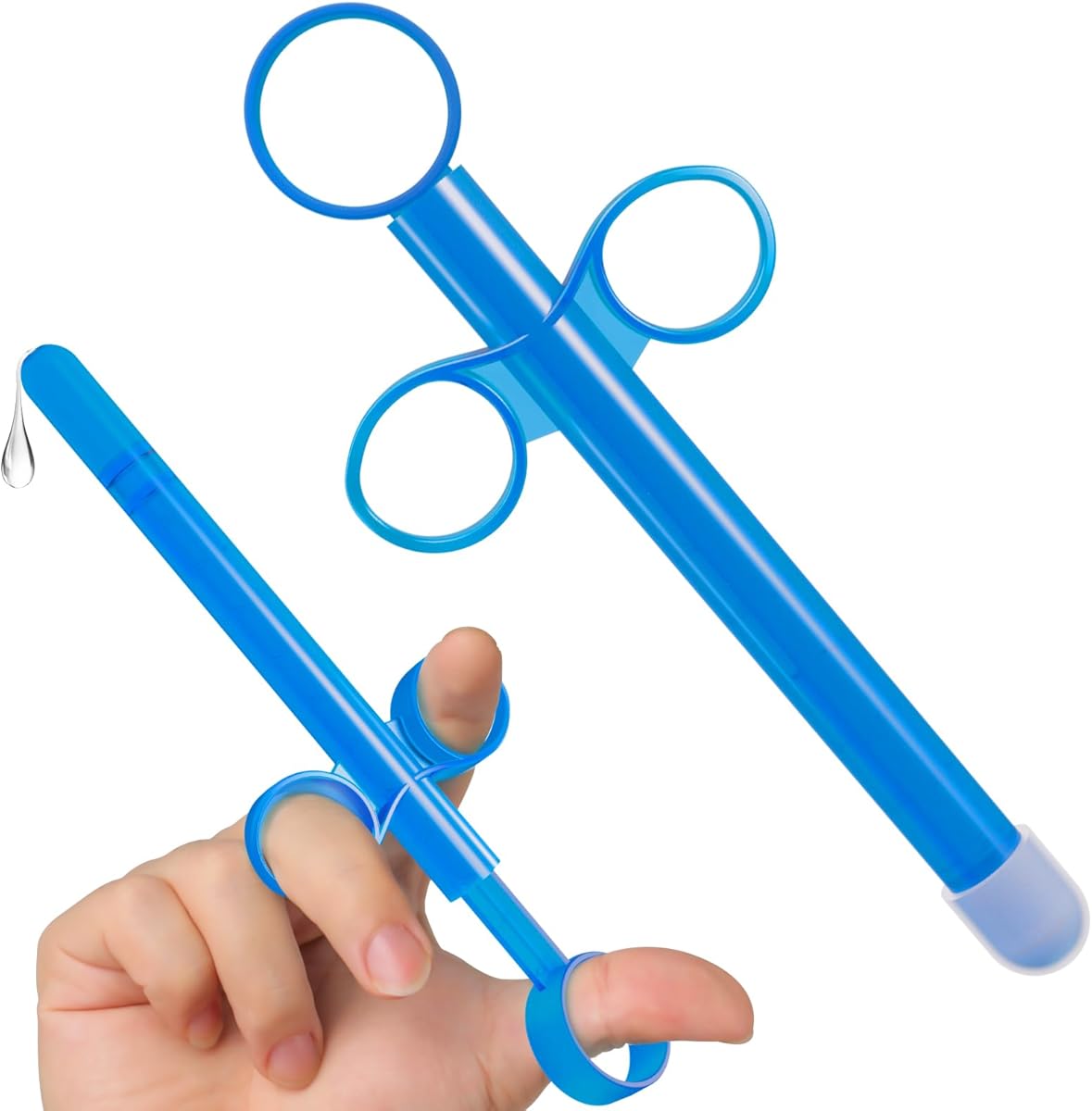 Lube Applicator Syringe with 10ml Precise Scales, 6.5” Anal Lubricant Shooter with Leak-Proof Silicone Cap Reusable Durable Safe Sex, Anal Lube Injectors for Men Women & Couples