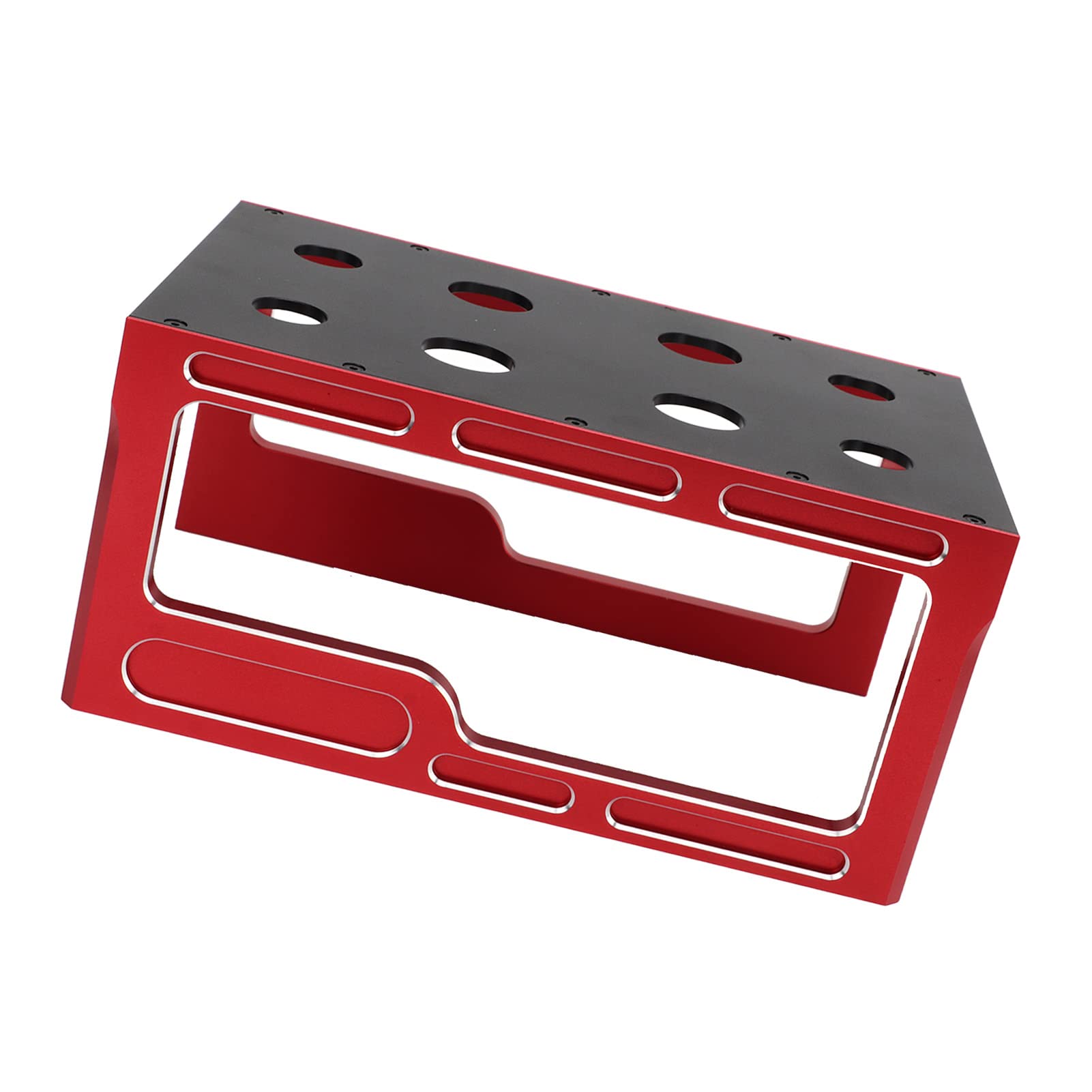 Station de réparation pour voitures RC, support de travail sans fil pour voitures modèles 1/10 et 1/8, plateforme d’assemblage en alliage d’aluminium avec base antidérapante pour T (Rouge)