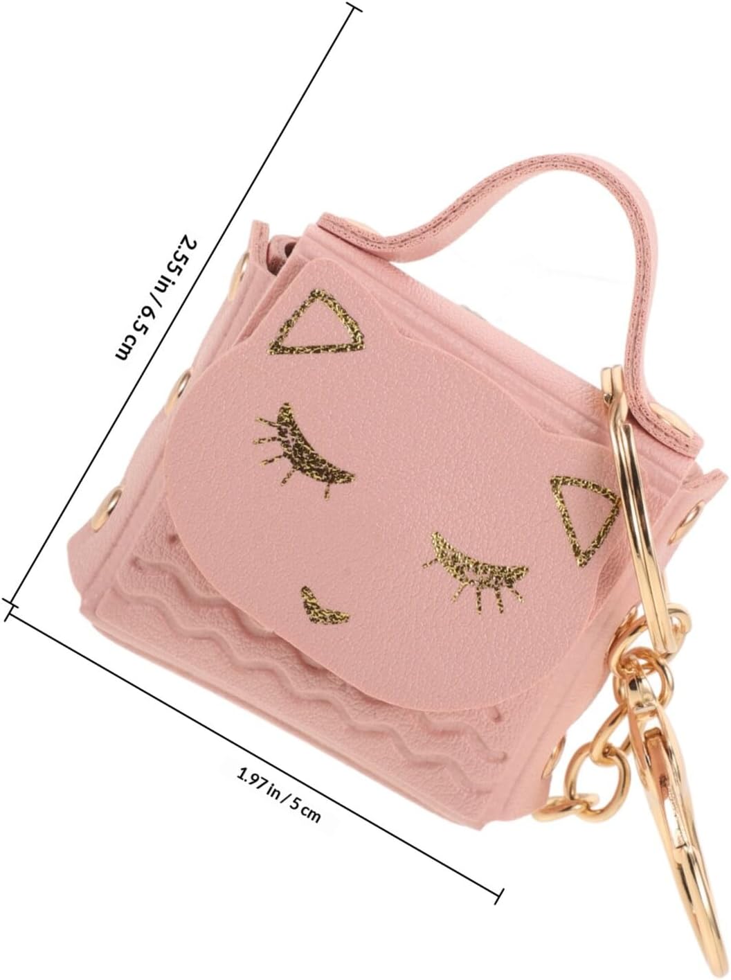 Cat Coin Purse Keychain Mini Wallet with Key Ring Pink Cartoon Bag Pendant for Coin Holder Small Cute Accessory for Daily Use