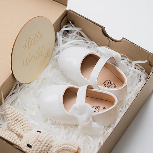 Miniatura 2 de ohsofy Zapatos de Mary Jane antideslizantes con lazo de princesa para bebé y niña, zapatos de vestido de princesa para los primeros pasos, zapatos