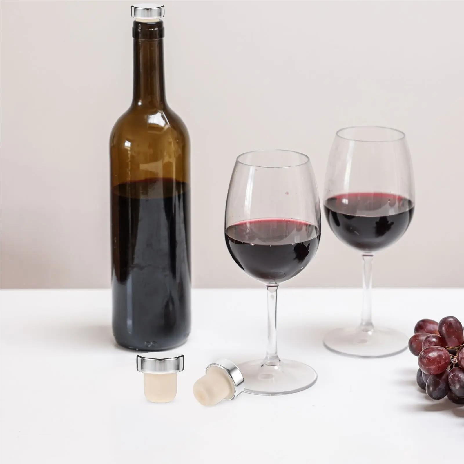 Bouchons à vin 120 pièces bouchons de bouteille en polymère forme T argent d'étanchéité réutilisables for le Champagne boisson verre frais conservation fête décorative