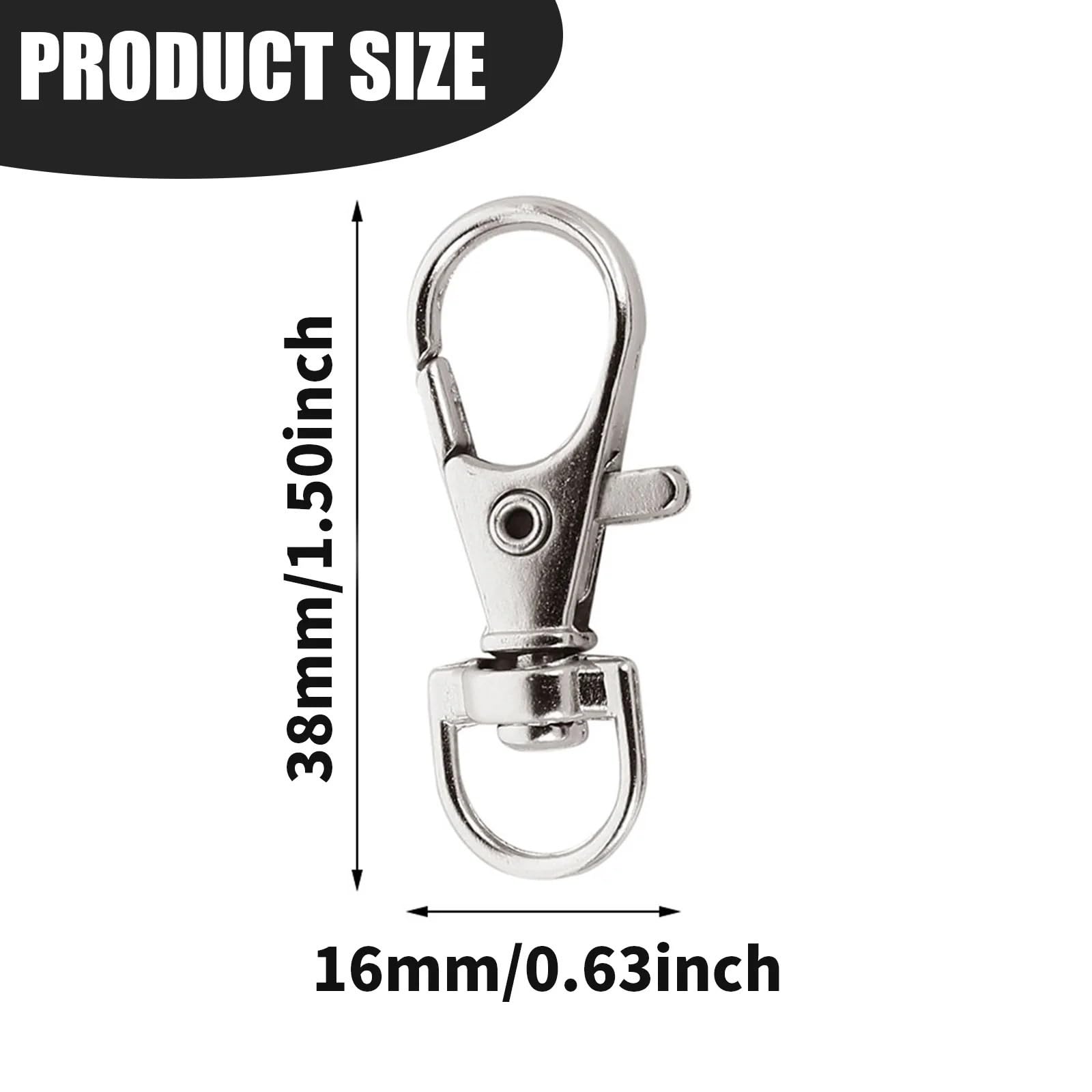 Ganchos De Metal Giratorio 25-200Pcs Swivel Lobster Clasp Snap Hooks Stainless Steel Key Ring D Hook For Keychains Jewelry DIY Crafts(100pcs)