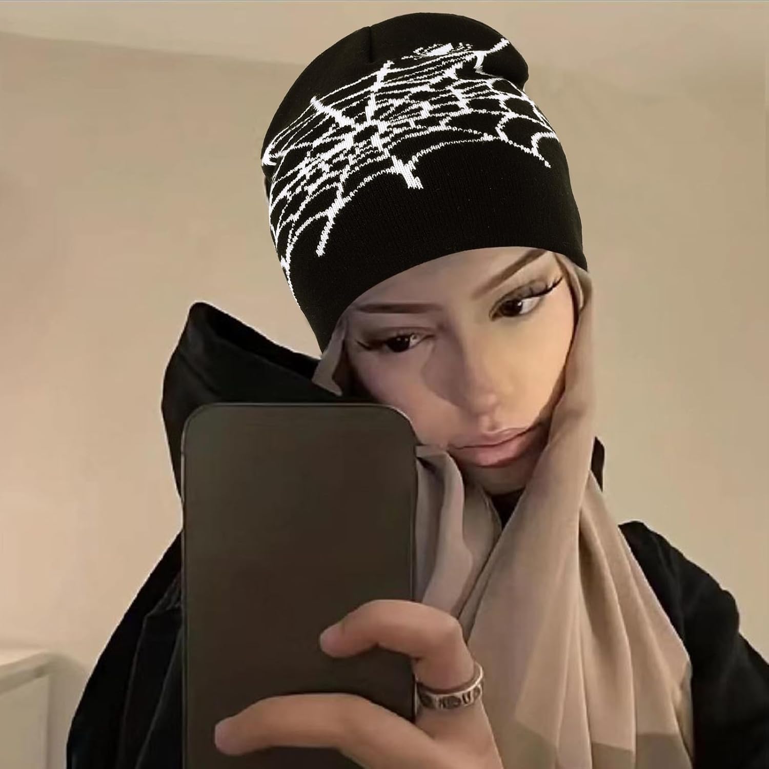 4Pcs Y2k Beanie Winter Knitted Graphic Beanie Warm Y2k Hat for Women Men - Image 3