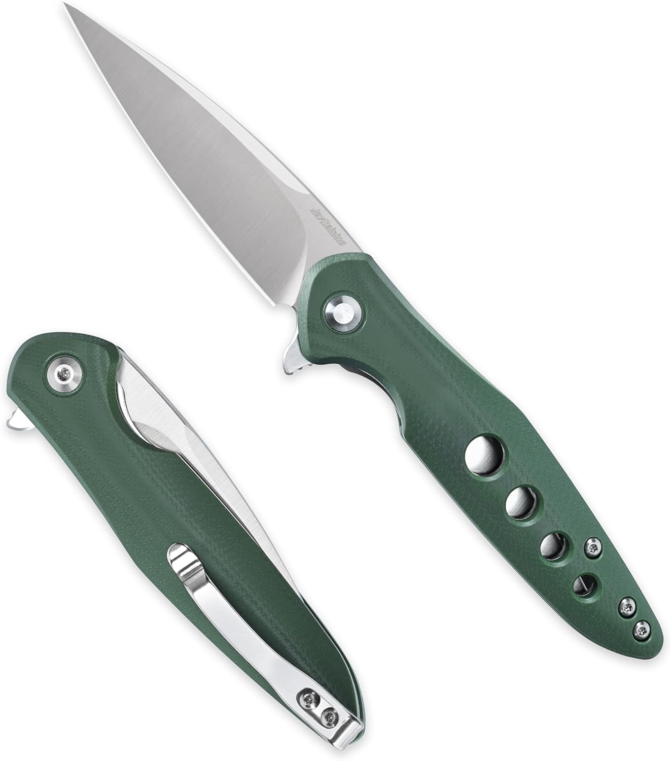 "Hummingbird" Lightweight Pocket Knife, Symbol of Luck & Precision,D2 Steel Folding Blade with Military Green G10 Handle, Lightweight Everyday Carry Knife for Husband Dad, Unique EDC Gift with Precision Ceramic Bearings
