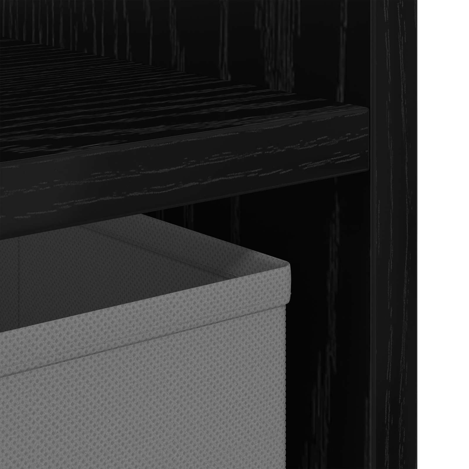 Générique Comodino, 2 pezzi, rovere nero, 30,5 x 27 x 59,5 cm, tavolino da notte moderno con cassetto e maniglia integrata, organizer intelligente per camera da letto, soggiorno o ufficio, design