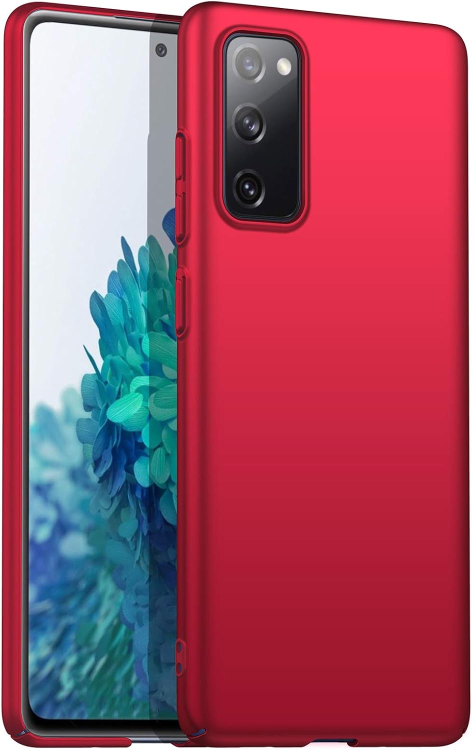 ORNARTO Case for Samsung S20 FE 5G,Thin Premium Hard Plastic Matte Finish Anti-Scratch Cover Cases for Samsung Galaxy S20 FE 5G(2020) 6.5" Red