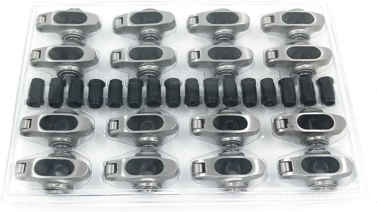 Partsflow 1.5 Ratio 7/16 Stainless Steel Roller Rocker Arms For Small Block Chevy Sbc 262,265,267
