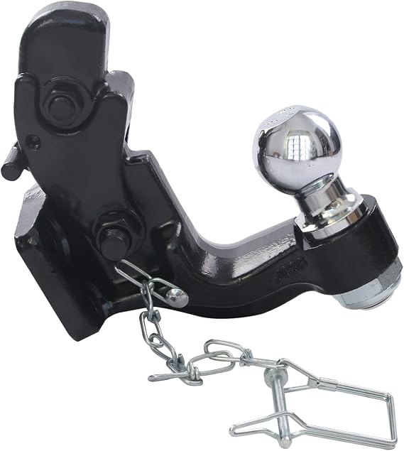 8-Ton Pintle Hitch Receiver with 2Hitch Ball, Pintle Hook, 16k LBS | Combination Hitch, 16,000 lbs