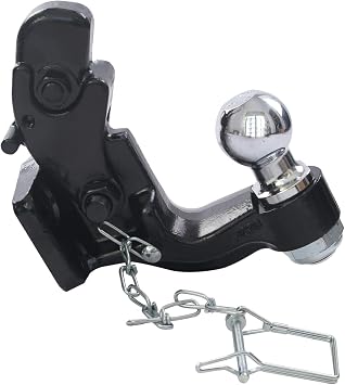 8-Ton Pintle Hitch Receiver with 2Hitch Ball, Pintle Hook, 16k LBS | Combination Hitch, 16,000 lbs