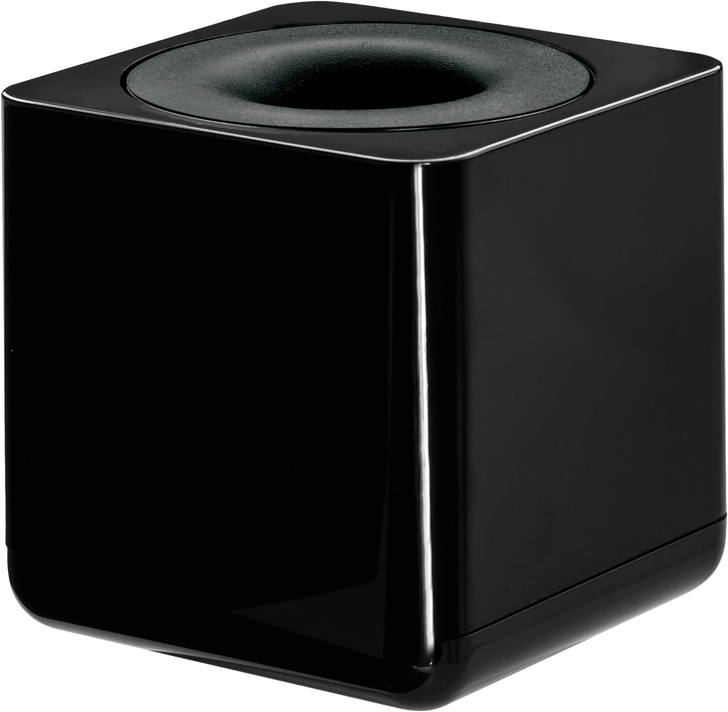 HAN 17652-32, i-Line Paper Clip Dispenser. Elegant, Attractive Accessory, Premium Quality with Ring Magnet, White-Black