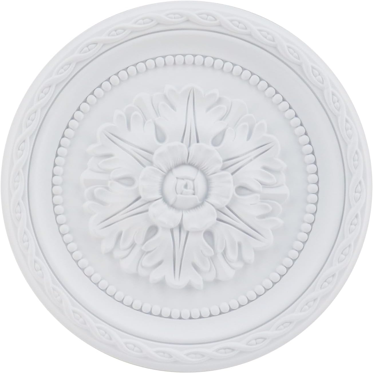 Wealrit Petal Shape PU Ceiling Medallion Ceiling Fan Light Covers White Flower Lighting Medallion Decorative Plate for Light Fixtures and Fans Chandeliers Lampshade Decor - Type 05