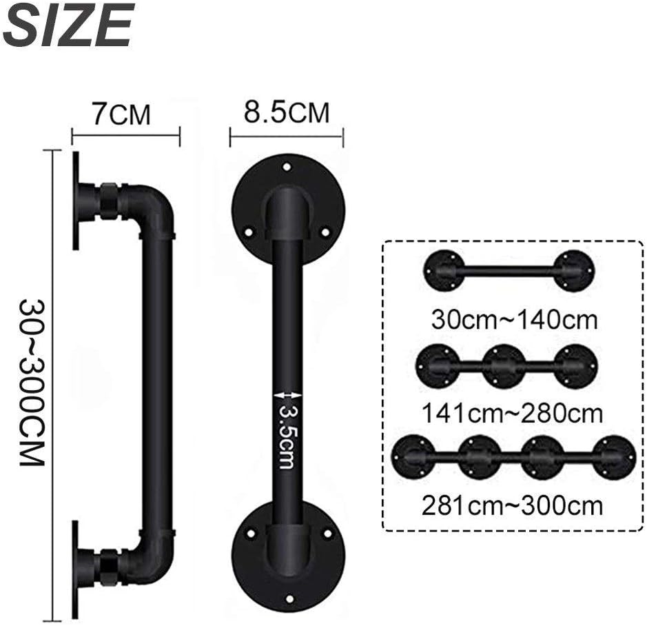 Staircase Handrail Rail Banister Kit,Stair Brackets for s Silver Stairs for Outdoor Steps or Indoor Stairs Metal Wrought Iron Wall Mounted Support/30Cm(1Ft)