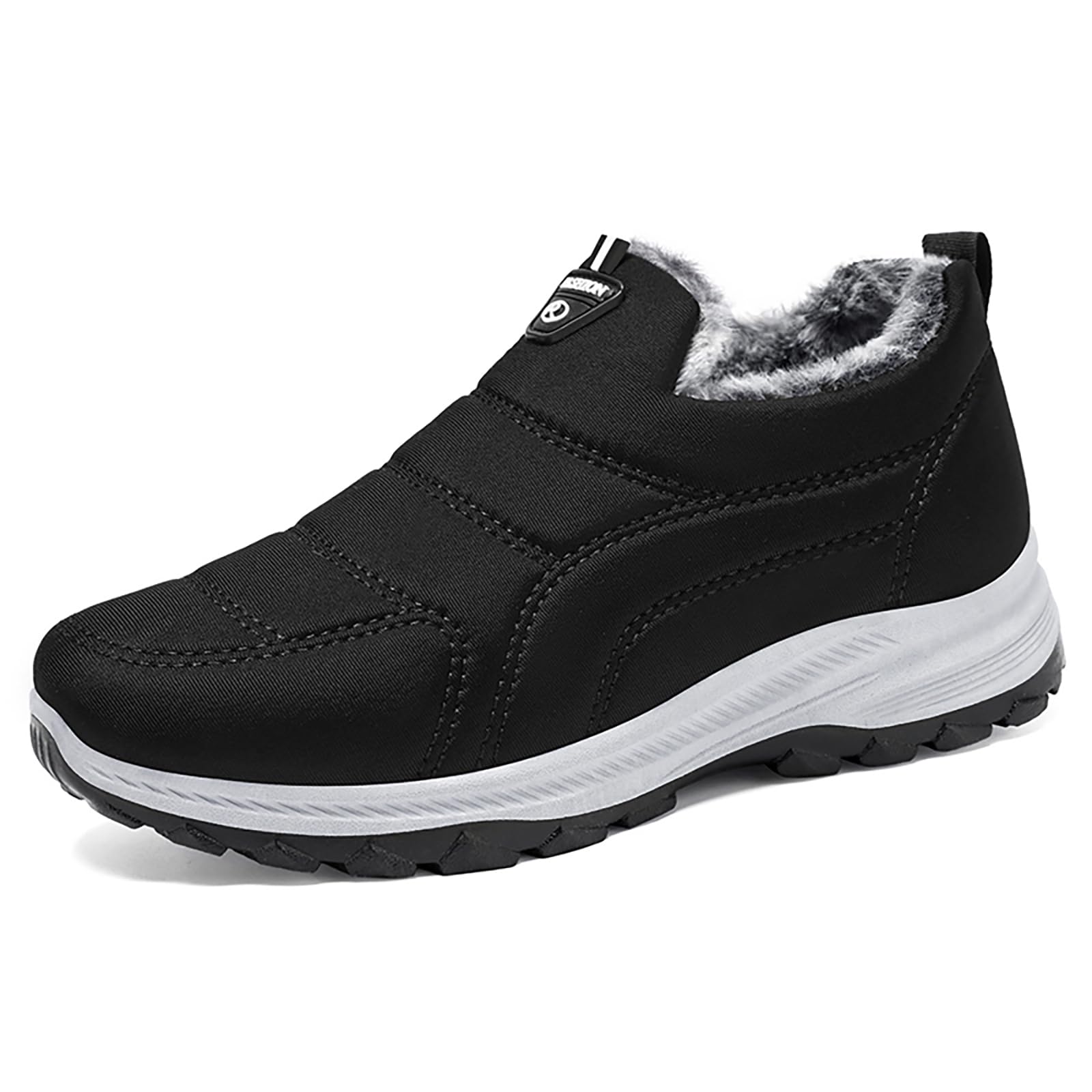 Womens Winter Warm Slip-on Snow Boots Casual Lightweight Fur Lined Snow Boots Outdoor Waterproof Hiking Boots