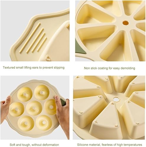 Miniatura 6 de Molde de silicona para hornear, reutilizable, para magdalenas, muffins, dona, triangular, para pasteles, pudín de gelatina de chocolate, 7 cavidades