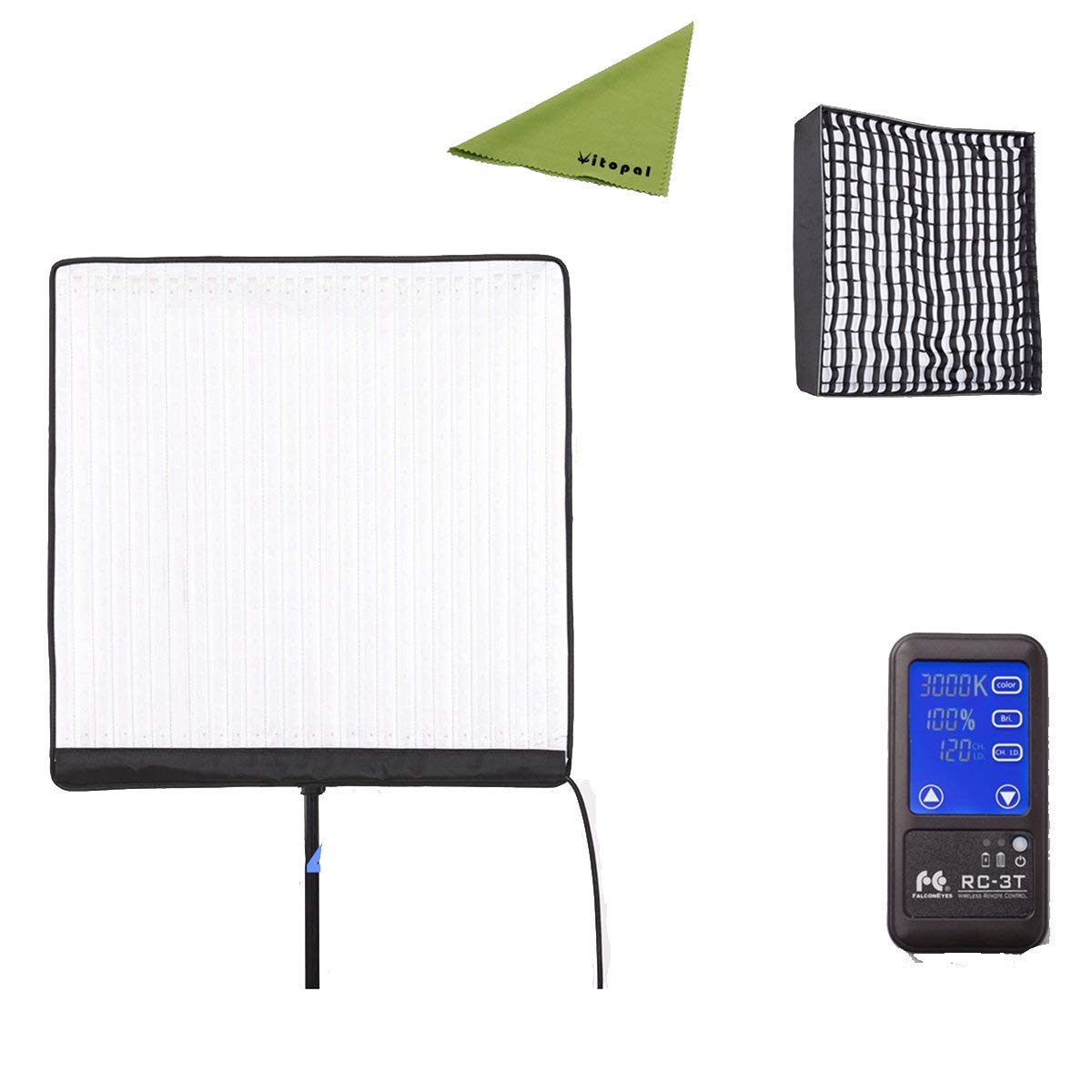 (未使用･未開封品)FalconEyes 150w Bi-color 2色色温度 3000k−5600k ハニカムグリッド ・ソフトボックス付き ビデオライト 無段階調整 スタジオ ビデオ リモート Amazon | FalconEyes 150w Bi-color 2色色温度 3000k－5600k
