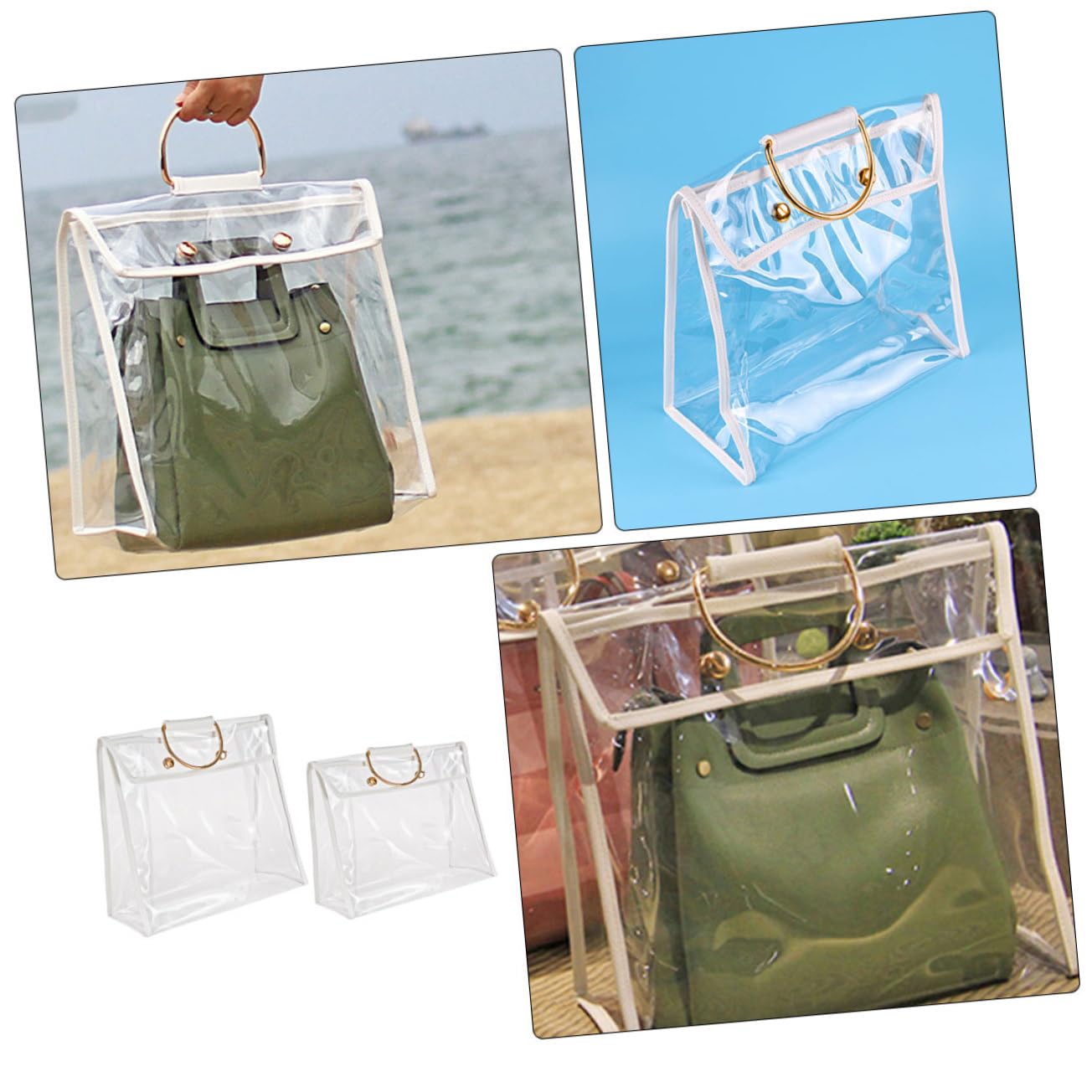 Ipetboom Organizador Colgante Transparente para Bolsos PVC 2 Piezas | Doble Pack, Diseño Visible para Localizar Contenido al Instante, Uso en Armario y Estancias Infantiles o Baño