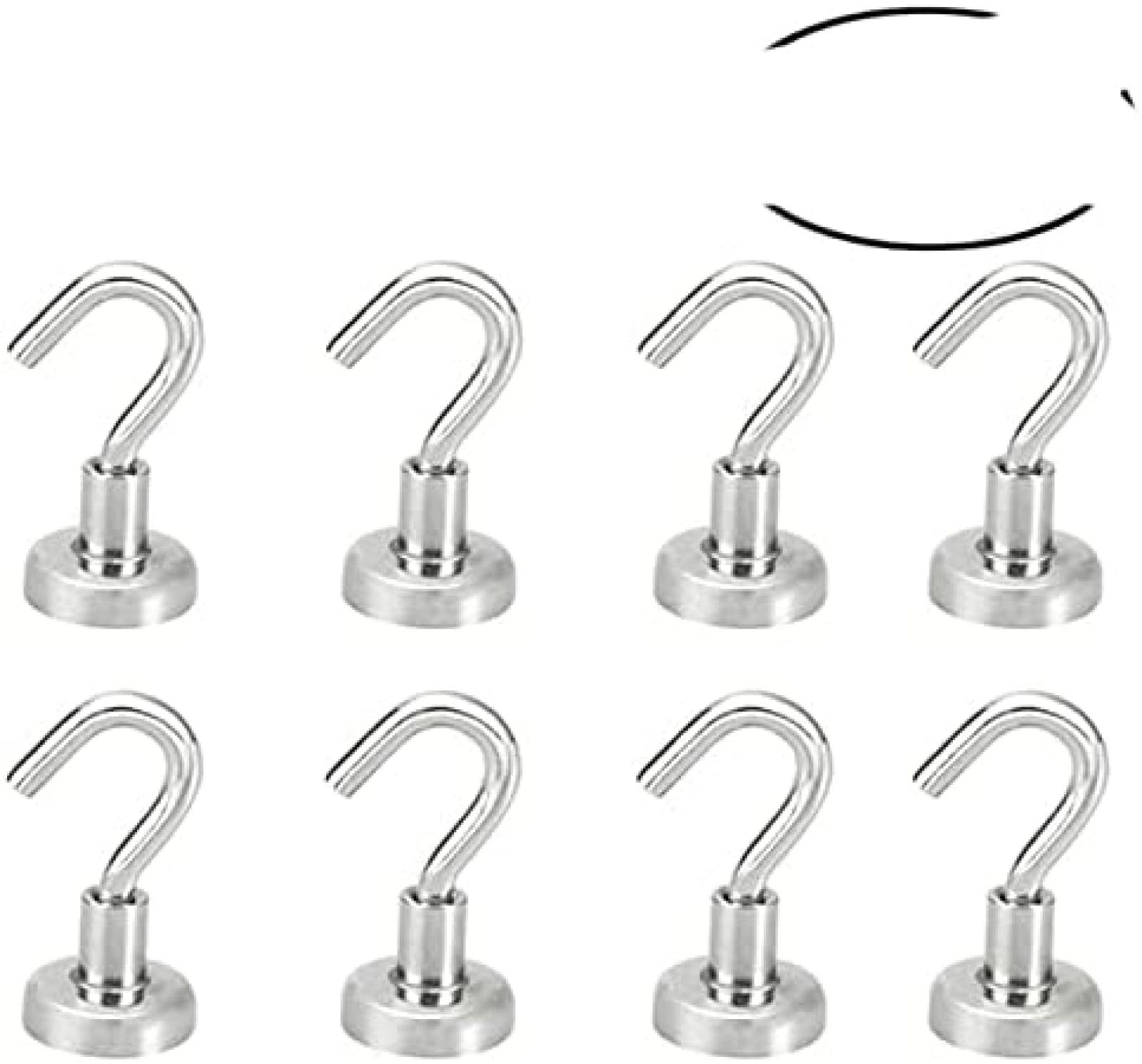 Ganchos Magnéticos De 2/10 Uds., Colgador De Imán De Neodimio Resistente Y Potente, Colgadores Magnéticos Fuertes Para Colgar Tazas, Gancho De Pared Para Abrigos Y Llaves-,10 Piezas De Plata,bonny