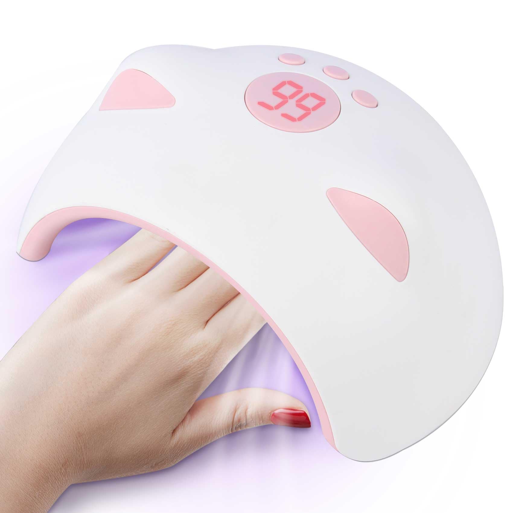 NALACAL UV LED Nail Lamp, Cat Claw Shape Nail Dryer Gel Polish Light, Portable 60W Nail Lamp Professional Fast Curing nail Dryer with 3 Timer Setting, White