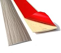 Vista 1 de Tira de transición autoadhesiva de 3.2 pies, tiras de cubierta de piso, transiciones de piso, tira de piso laminada, tira divisora plana de PVC