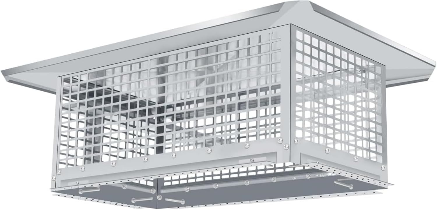 20 * 33cm Chapeau de cheminée en acier inoxydable 304 | Pare-étincelles à maille fine, Protection contre la pluie et animaux couvercle de cheminée, hotte d'aération