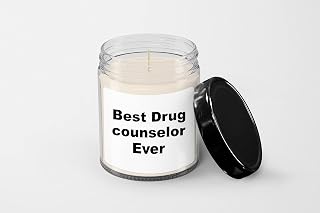 Best Drug Counselor Ever Candle - Soy Wax Candle - Hand Poured Candle - 9 oz Vanilla-Scented Candle - Candle Jar