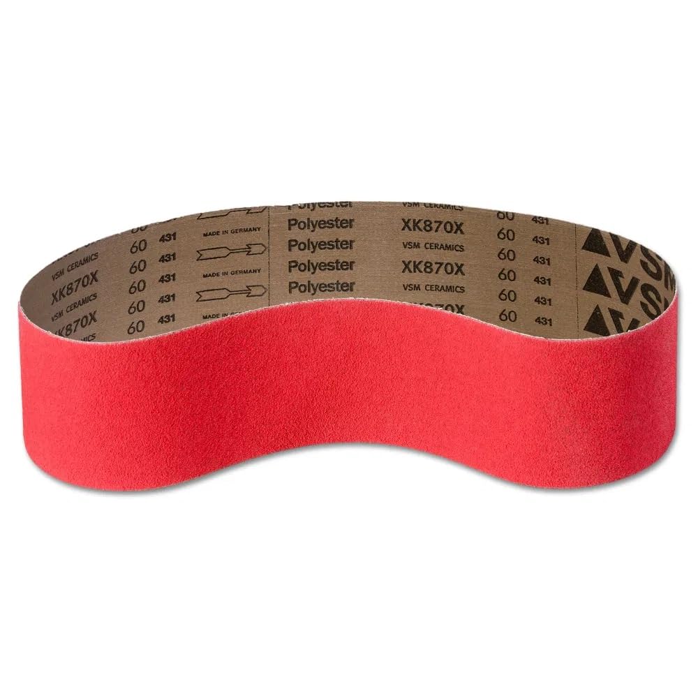 1/4 inch x 24 inch, 60 Grit, XK870X (Best Grade), X-Weight, Ceramics (C/A), Abrasive Sanding Belts, 50-Pak