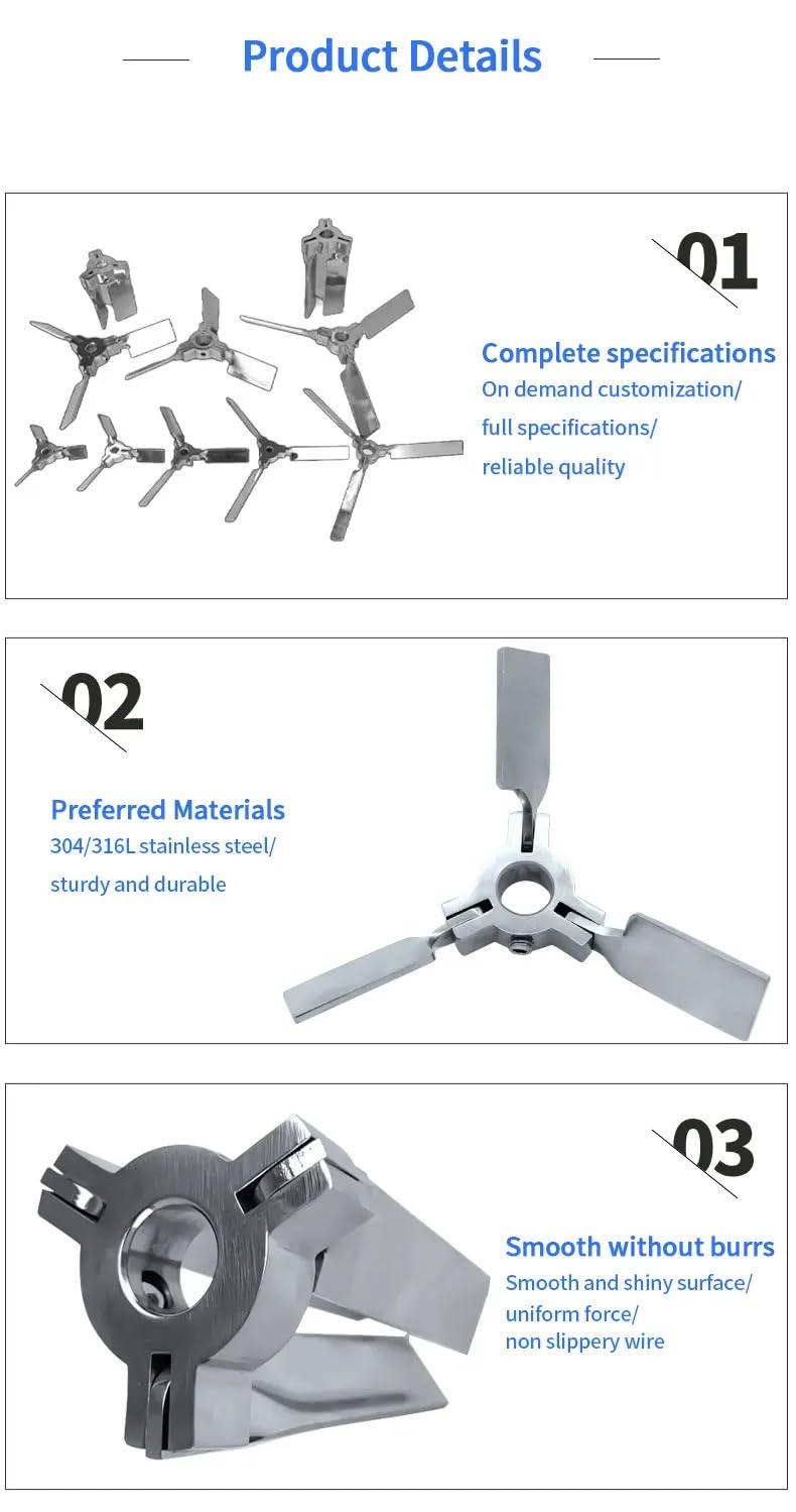 Części mieszadła pneumatycznego - 3-listkowe, składane mieszadło łopatkowe do mieszania farb, 1 szt.(OD500mmxID30mm)