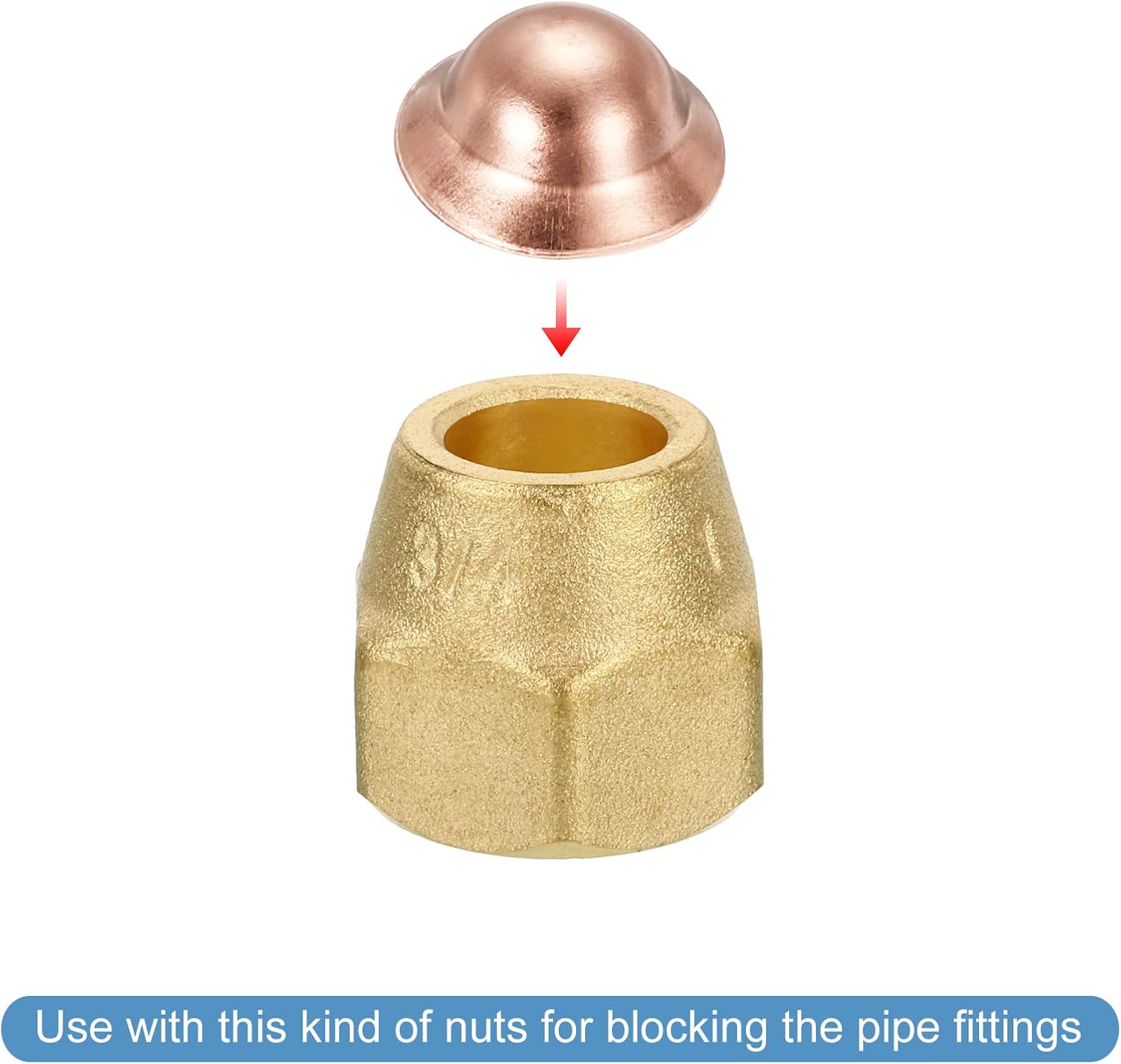 MECCANIXITY Copper End Cap Pipe Fitting Plug Connection Gasket Fit for 3/8" Flare Nuts, for HVAC, Air Conditioning Refrigeration System, Pack of 20