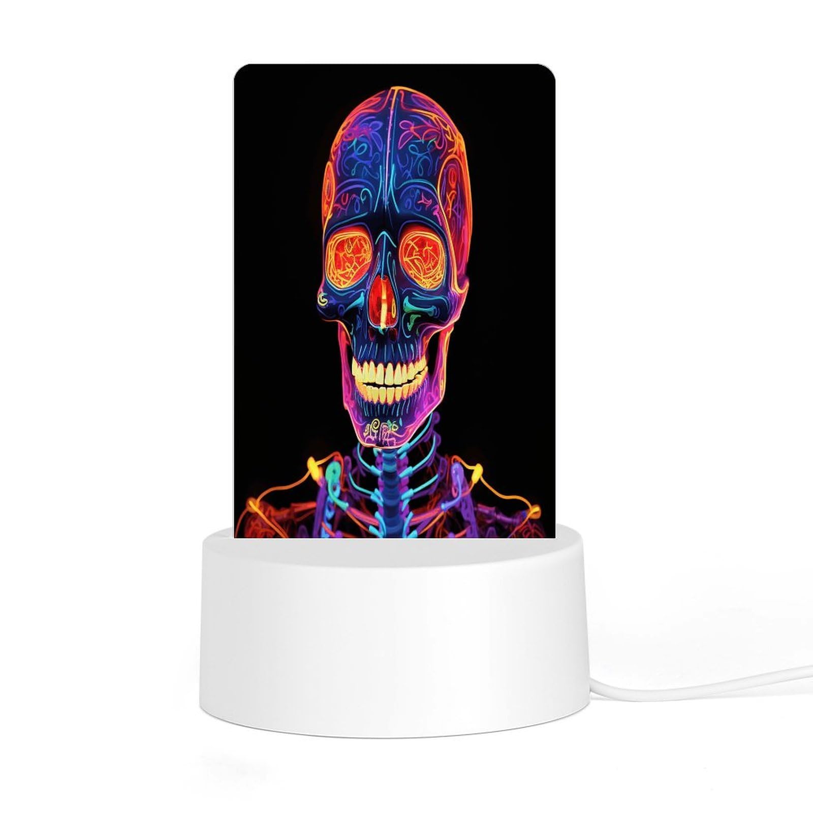 Adfgyerh Style Skull Glowing Night Light Acrylic Material Easy Installation, Home Decor Usb Interface Power Supply, Lamp For Restaurant Bar Cafe Room Decor