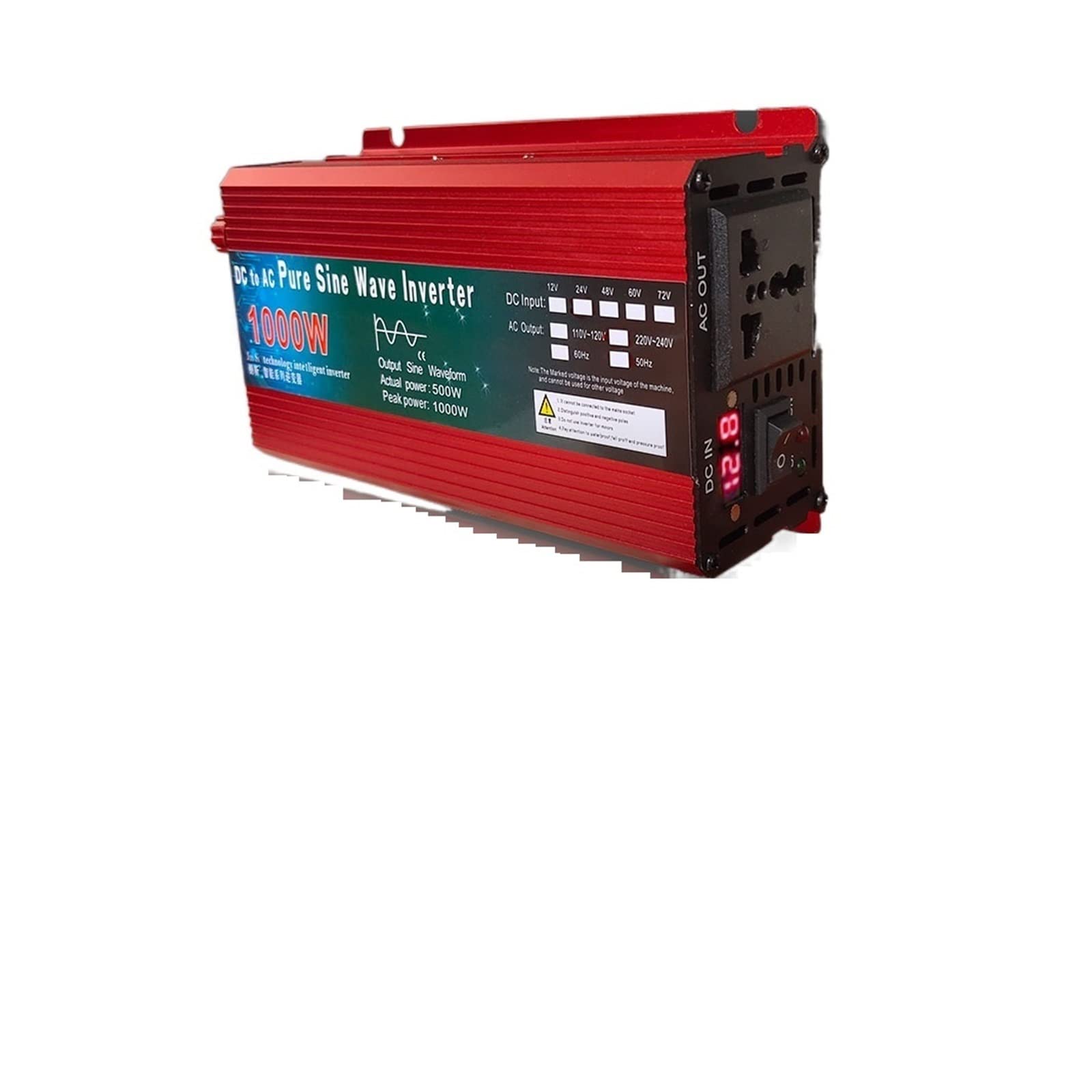 Inversor 12V 220V 1000W 2000W 3000W 24V DC 48V 60V a AC 220V convertidor de Voltaje de Onda sinusoidal Pura Potencia Coche Micro inversor DIY(1000W,12V-220-240V 50HZ)