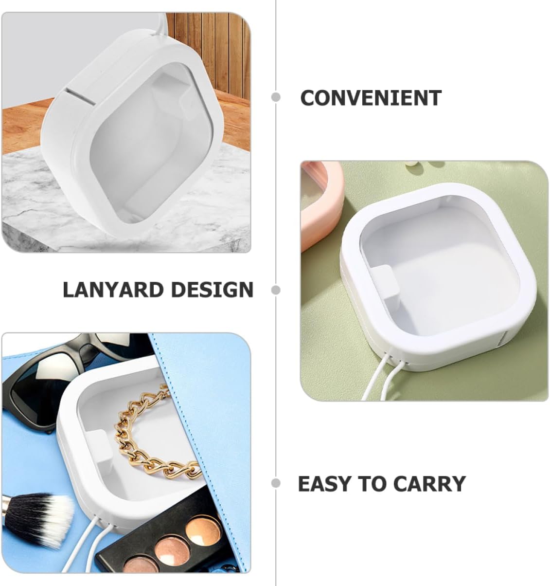 VALICLUD 4Pcs Hair Tie Organizer Set Portable Multi-Function Jewelry Storage Box Lid Cotton Pad Dispenser Hair Clip Holder for Travel and Home Use