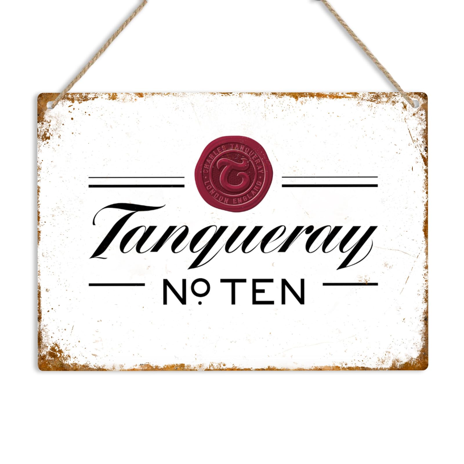 Yelacecca Tanqueray No. 10 Gin Vintage Retro Metal Wall Sign Plaque Bar Pub Man Cave Tonic Vintage Metal Sign Plaque Poster 8X12 Inches