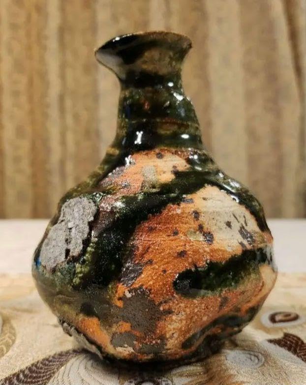 未使用　徳利　小割哲也　陶房　無心窯　織部　作家　とっくり　陶芸　酒器　陶器 未使用 徳利 小割哲也 陶房 無心窯 織部 作家 とっくり 陶芸 酒器 陶器