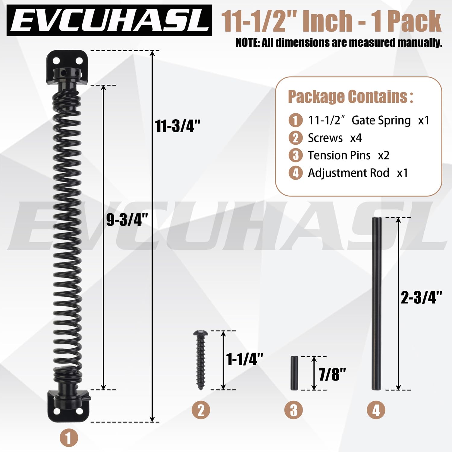 Snapklik.com : EVCUHASL 11-1/2" Gate Spring Self Closing Heavy Duty ...