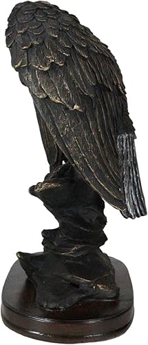 Miniatura 4 de Ebros Gift Figura patriótica de 10.25 pulgadas de alto con águila calva abriendo sus alas en rocas con base de madera sintética, águila de pájaro