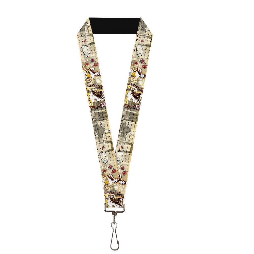 Buckle-Down - Key Chain - Lanyard - 1.0" - Belle Sketch Poses/Story Script unisex-adults One size