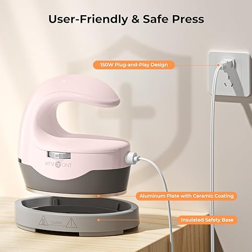 Vista 37 de HTVRONT Mini máquina de prensa de calor, pequeña prensa de calor portátil, máquina de prensa de hierro para camisetas, sombreros, proyectos de Menta