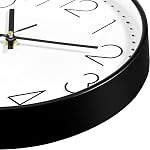 Foxtop Black Wall Clock Silent Non Ticking 12 Inch Quartz Battery Operated Round Clock Easy to Read for Office Classroom School Home Living Room Bedroom Kitchen Decor