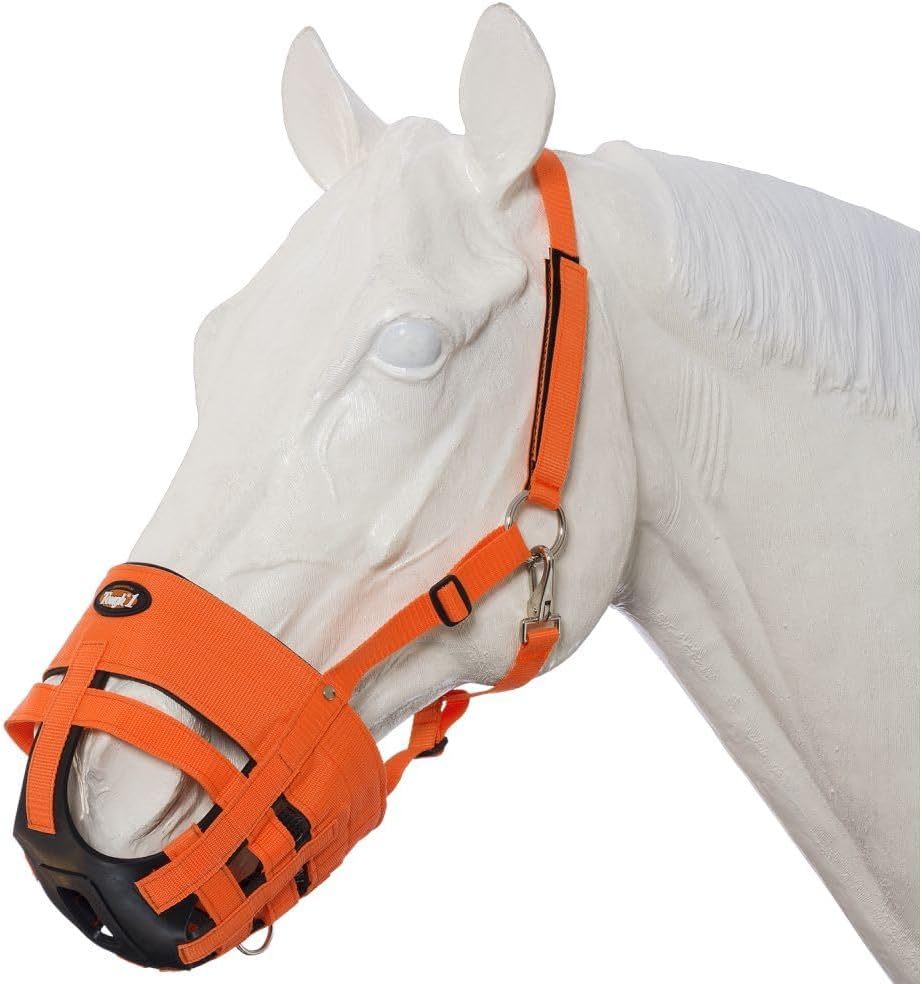 Tough1 Easy Breathe Grazing Muzzle - Orange - Mini A