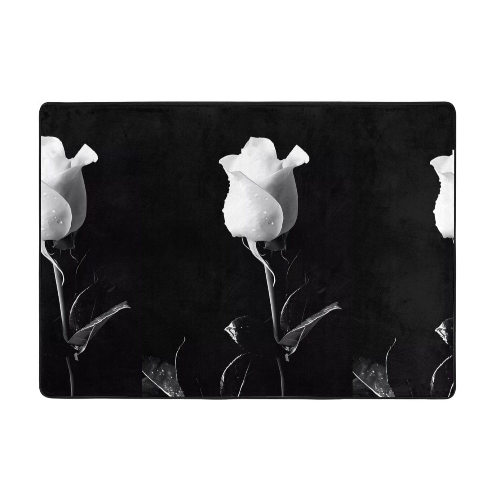 Tapis de sol antidérapant en peluche monochrome imprimé rose 203,2 x 147,3 cm – Confort bien conçu pour votre oasis d'intérieur
