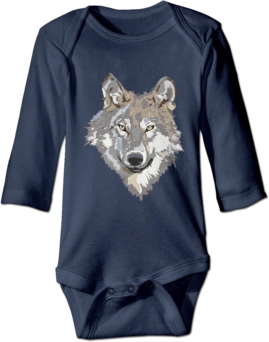 Baby Boys' and Girl's Bodysuits Wolf Head Long Sleeve