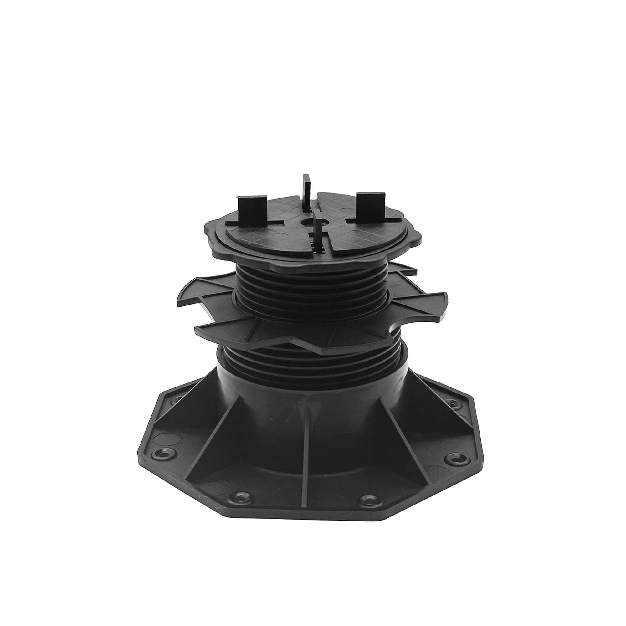 Nicoman Black Adjustable Tile & Paver Support Pedestal – Height Adjustable, Heavy-Duty Plastic, Paving Leveling & Drainage System (Tile Pedestal - 10 Pack, 60-140Mm)
