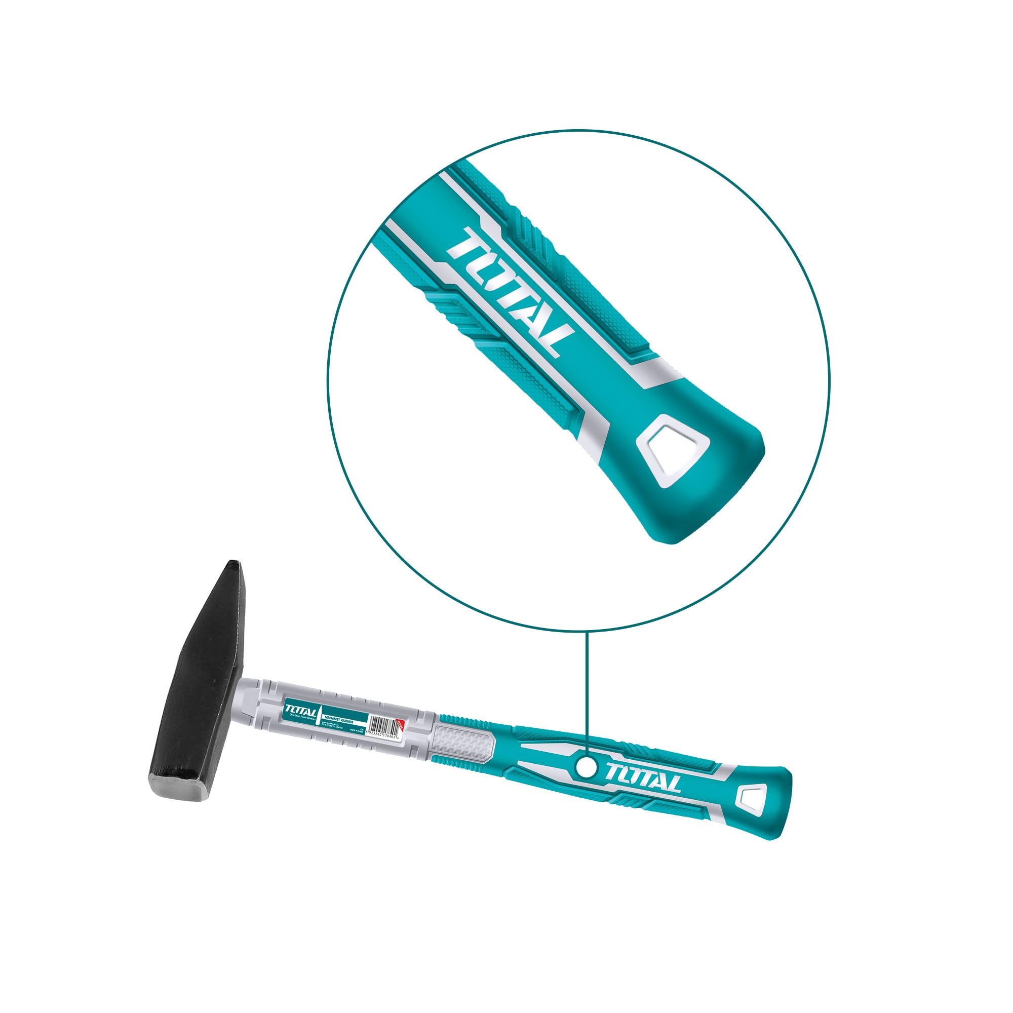 Martello Da Meccanico TOTAL 300g - Testa Acciaio, Manico Fibra Di Vetro Per Lamiere E Metall - Foto 12