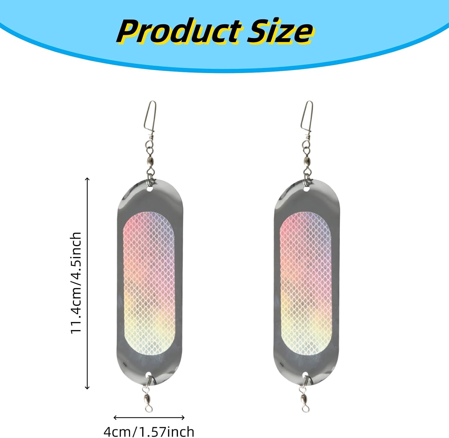 2 PCS Salmon Trolling Fishing Flashers, Reflective Spoon Dodgers